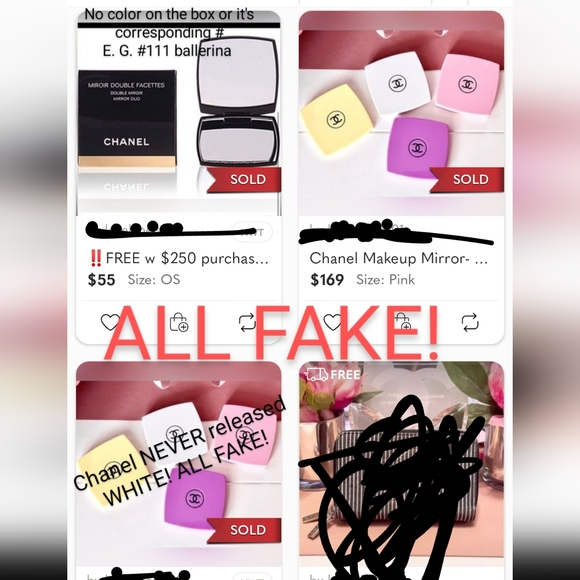How to Recognize AUTHENTIC CC Compact Mirrors, & NON-AUTH. 🖤is$46 on CHANEL RN! - Picture 15 of 16